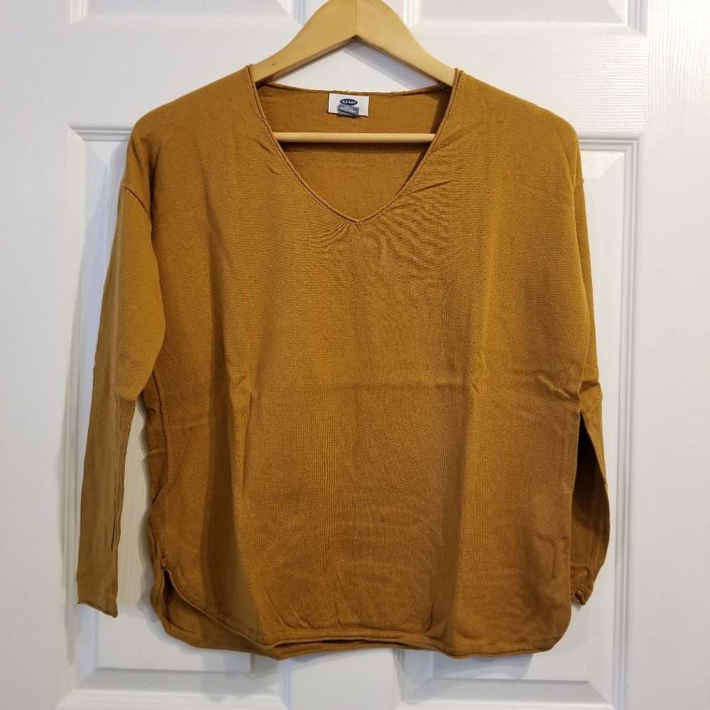 Old Navy Mustard V Neck Sweater Sz S